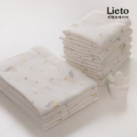 [Lieto_Baby] 100% cotton printing (Squirrel) diapers 10 sheets _ non-fluorescent  _ Made in korea 